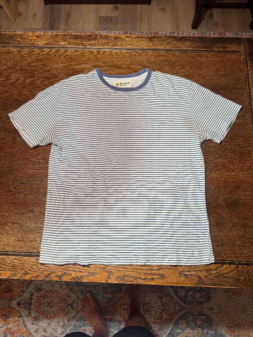 mollusk hemp striped shirt (size XL)